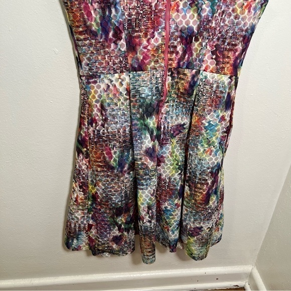 New York & Co Sleeveless Fit & Flare Dress Textured Geometric 10 - Picture 8 of 10